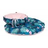LAUREN DESIGN Legowisko DAISY - tropic / różowe minky 80 cm