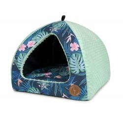 LAUREN DESIGN Budka BELLA - tropic + minky mięta (pikowana) 50 x 50 cm