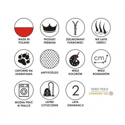 LAUREN DESIGN Materac DEMI - brązowy (pikowany) 100 x 80 x 5 cm