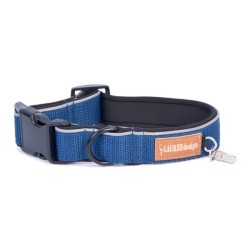 LAUREN DESIGN Classic Obroża z klamrą - granat S