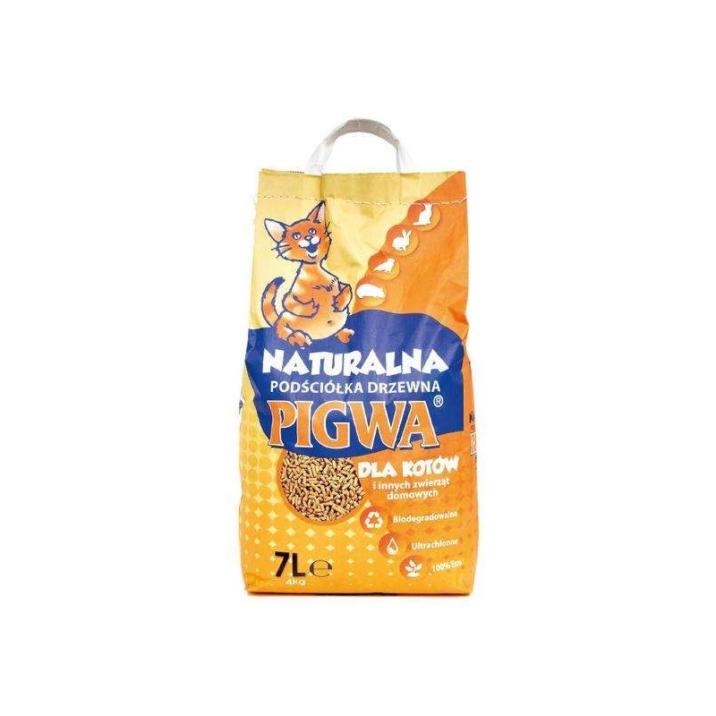 PIGWA Drzewna podściółka dla kotów i gryzoni 7l PROMO Uszkodzenie ubytek