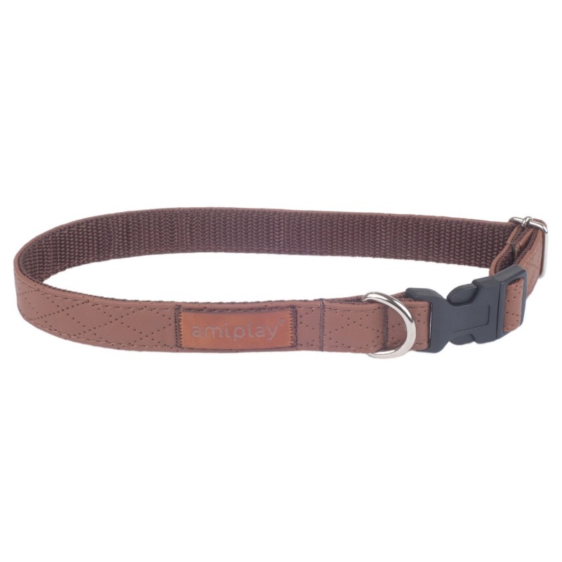 AMIPLAY Obroża regulowana Cambridge - Brązowa XL