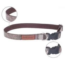 AMIPLAY Obroża regulowana London - Brązowa S