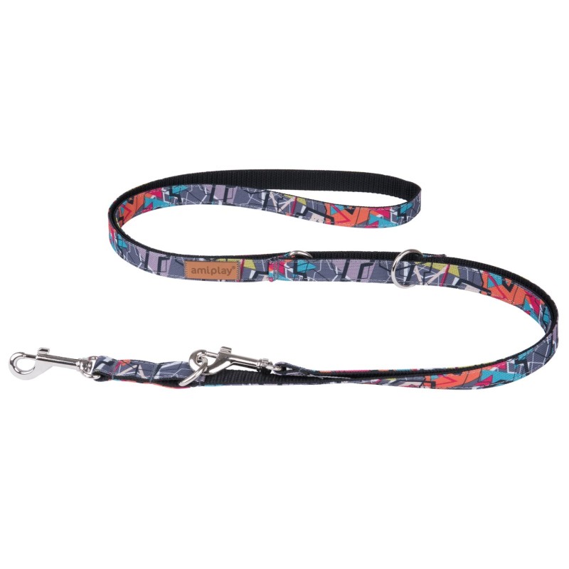 AMIPLAY Smycz regulowana 6 in 1 Adventure - Abstrakcja XL