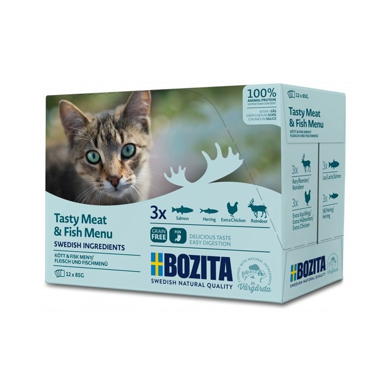 BOZITA Multibox z mięsem i rybą (w zestawie: 12x 85g)