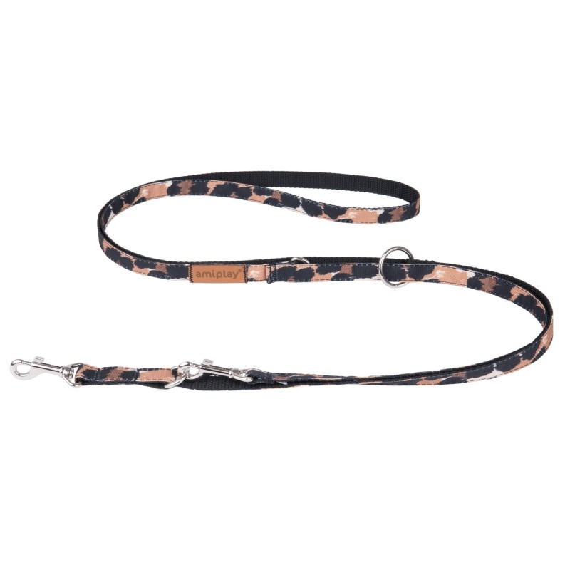 AMIPLAY Smycz regulowana 6 in 1 Safari - Panterka S