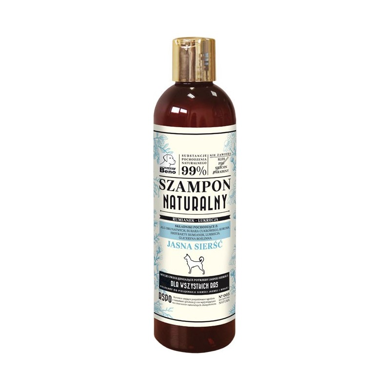 SUPER BENO Naturalny szampon - jasna sierść 300ml