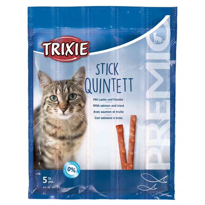 TRIXIE Premio Stick Quintett - Snacki Paluszki - Łosoś i pstrąg  5x 5g