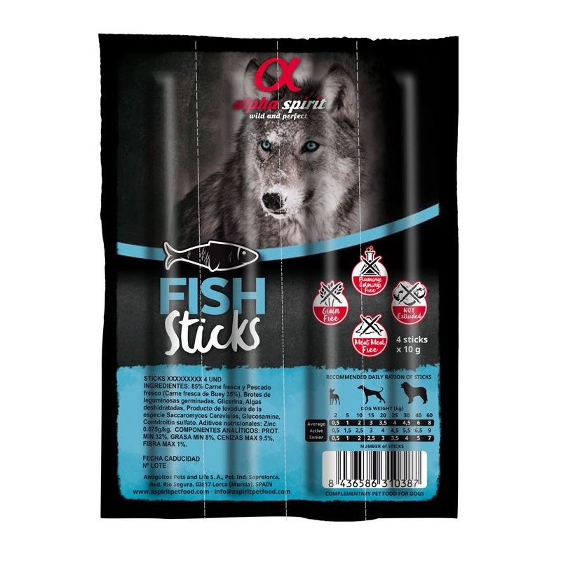 ALPHA SPIRIT Przysmak Fish Sticks (4 paluszki) - z rybą