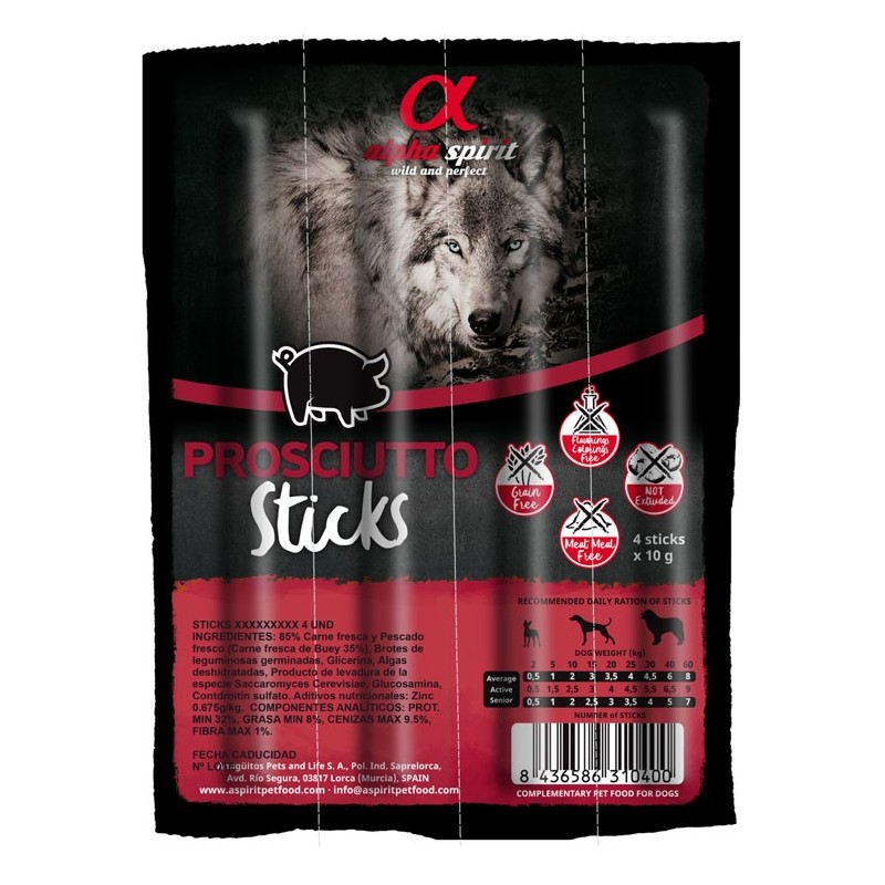 ALPHA SPIRIT Przysmak Prosciutto Sticks (4 paluszki)  - z szynką