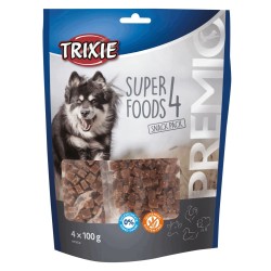 TRIXIE Przysmaki Premio 4 Superfoods, kurczak, kaczka, wołowina, jagnięcina, 4× 100 g