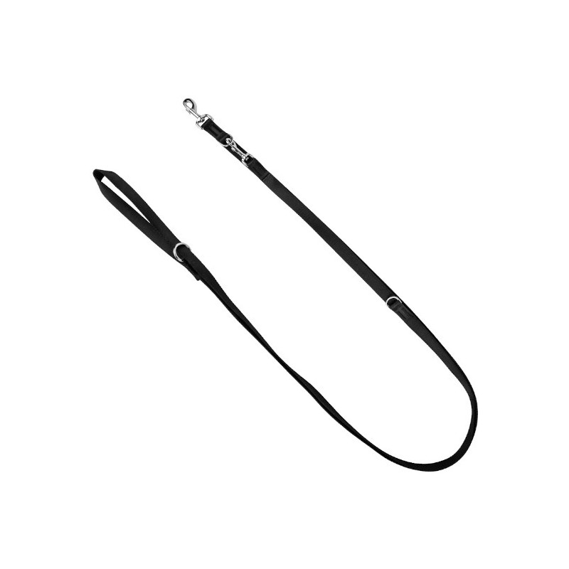 DINGO Smycz przedłużana z taśmy - czerwona (2,5x200-400cm)