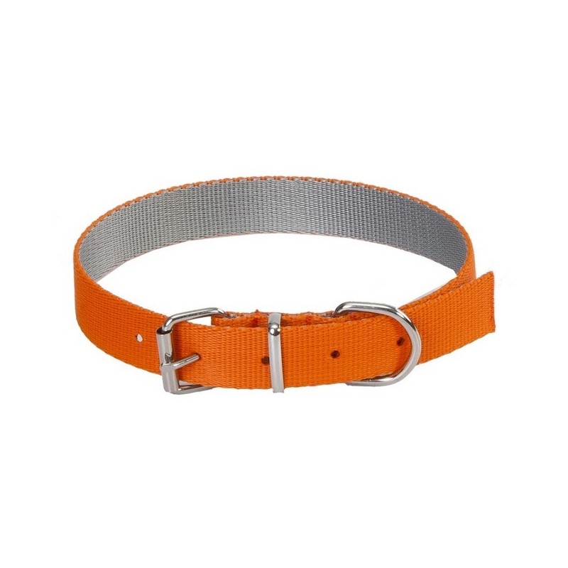 DINGO Obroża Energy Silver (1,6 x 40 cm) - pomarańczowo/szara