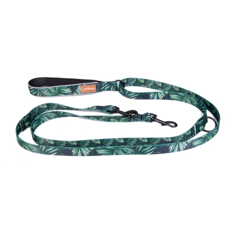 LAUREN DESIGN Color Smycz przepinana - forest 2,5cm x 145cm - 240cm