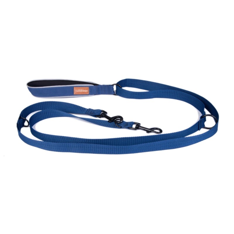 LAUREN DESIGN Classic Smycz przepinana - granatowa 2cm x 145cm - 240cm