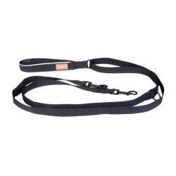 LAUREN DESIGN Classic Smycz przepinana - czarna 2,5cm x 145cm - 240cm