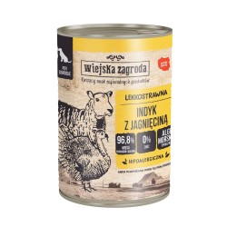 WIEJSKA ZAGRODA dla psa - Indyk z jagnięciną (puszka) 400g