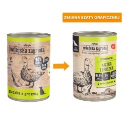 WIEJSKA ZAGRODA dla psa - Kaczka z gruszką (puszka) 6x 400g
