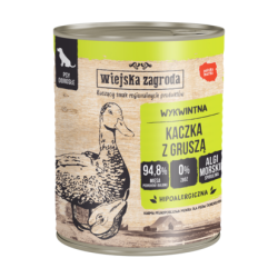 WIEJSKA ZAGRODA dla psa - Kaczka z gruszką (puszka) 6x 400g