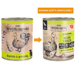 WIEJSKA ZAGRODA dla psa - Kaczka z gruszką (puszka) 800g