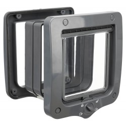 TRIXIE Dwustronne drzwi z tunelem dla kota wahadłowe 4-way - Szare