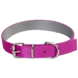 DINGO Obroża Silver (pojedyncza taśma) 1,6 x 40cm różowo - szara