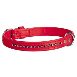 DINGO Obroża Glamour  szer. 16 mm x 35 cm -  czerwona