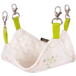 LAUREN DESIGN Hamak dla gryzoni - las + biały minky 20cm x 20cm