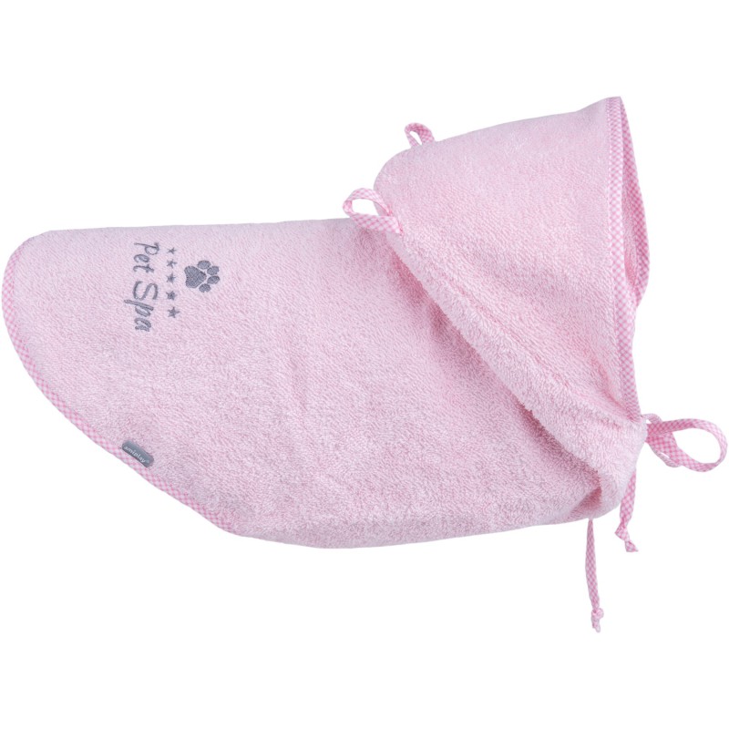 AMIPLAY Spa Pelerynka kąpielowa dla psa - Różowa 25 cm