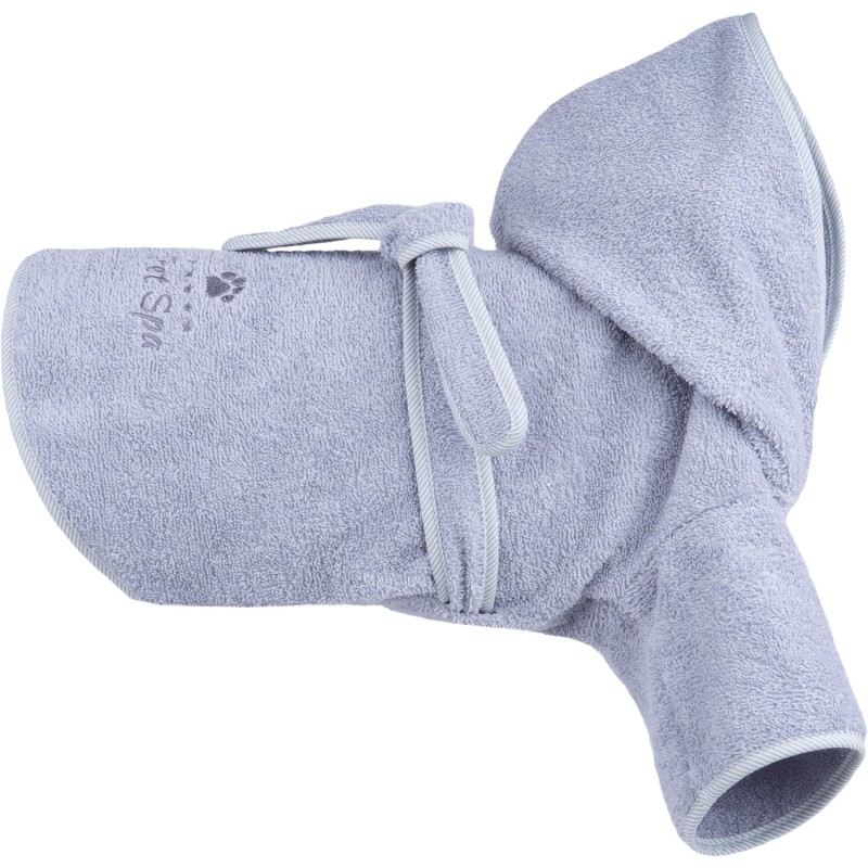 AMIPLAY Spa Szlafrok kąpielowy dla psa - Szary 50 cm