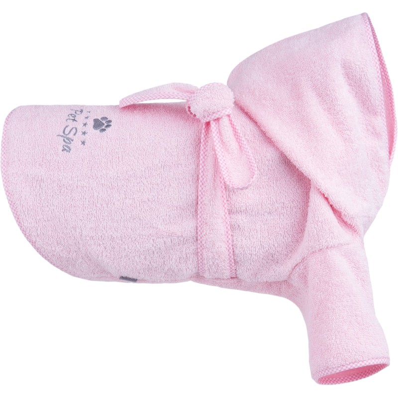 AMIPLAY Spa Szlafrok kąpielowy dla psa - Różowy 45 cm