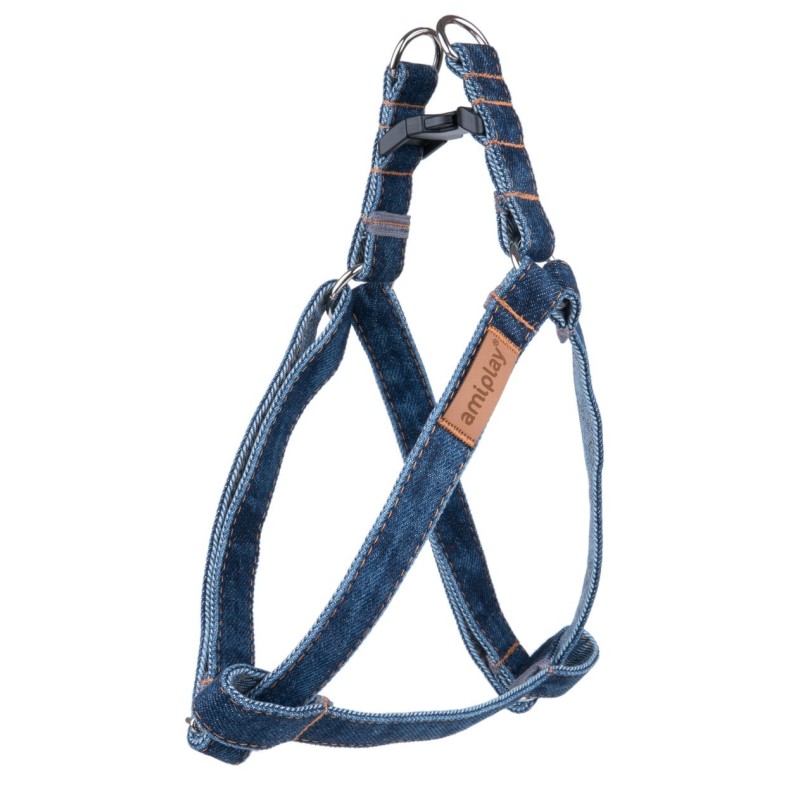 AMIPLAY Szelki regulowane Denim - Granatowe L