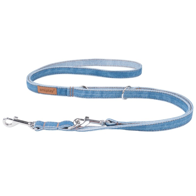 AMIPLAY Smycz regulowana Denim 6 in 1 - Niebieska S