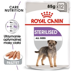 ROYAL CANIN Sterilised karma mokra - pasztet dla psów dorosłych, sterylizowanych 48x 85g