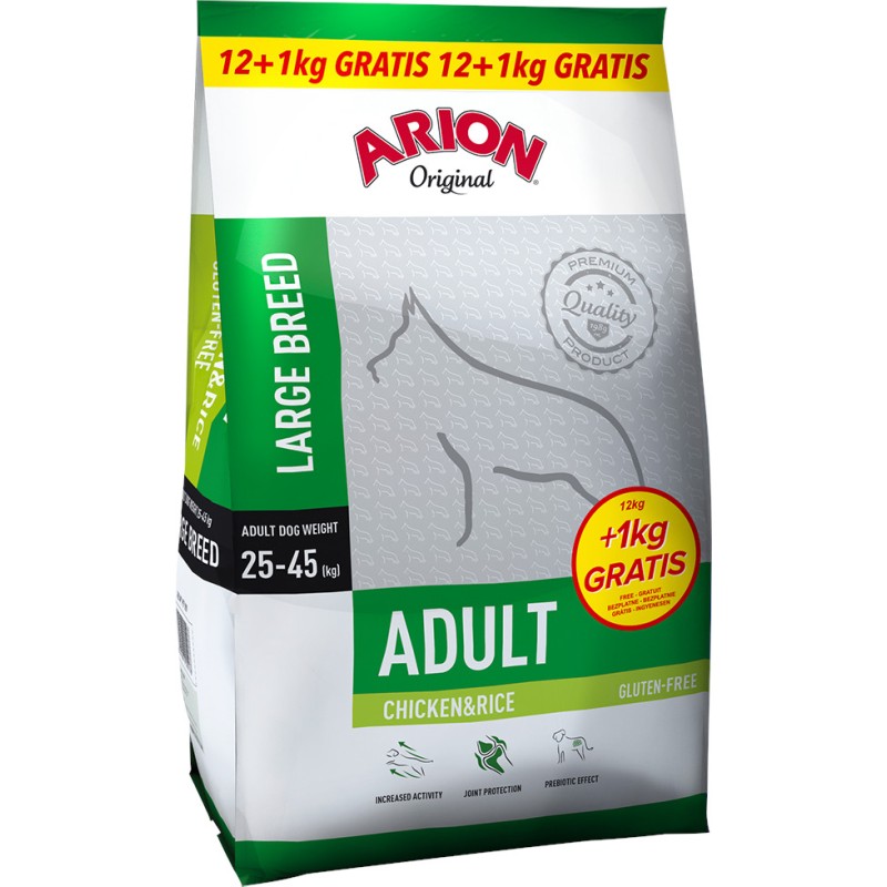 ARION Original Adult Large Chicken & Rice 12kg + 1kg GRATIS