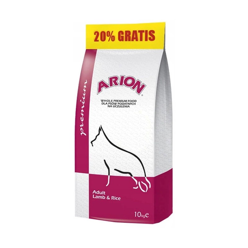 ARION Premium Adult Lamb and Rice 10kg + 2kg GRATIS