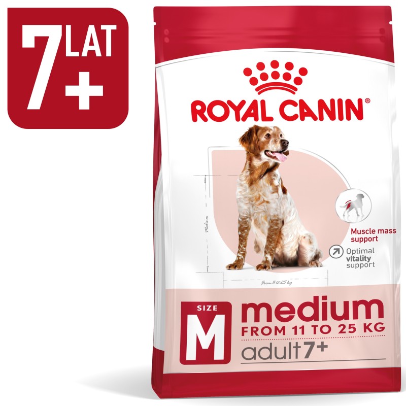 ROYAL CANIN Medium Adult 7+ karma sucha dla psów starszych ras średnich, od 7 do 10 roku życia 2x 15kg