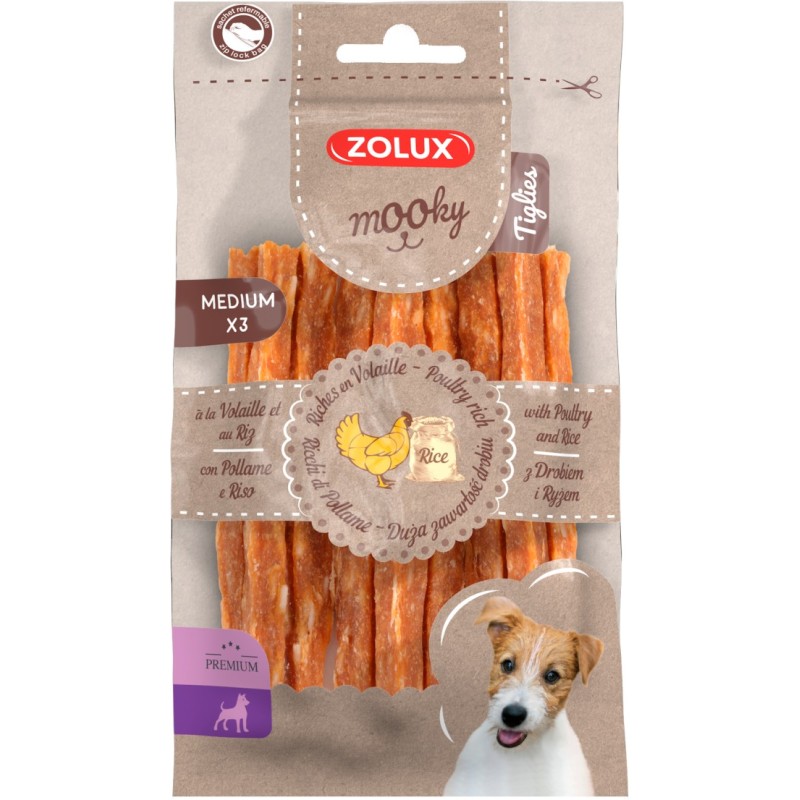 ZOLUX Przysmak MOOKY Premium Tiglies drób ryż S (8 szt.)