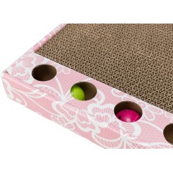 TRIXIE Drapak kartonowy z zabawkami (48 x 25 cm) - różowy