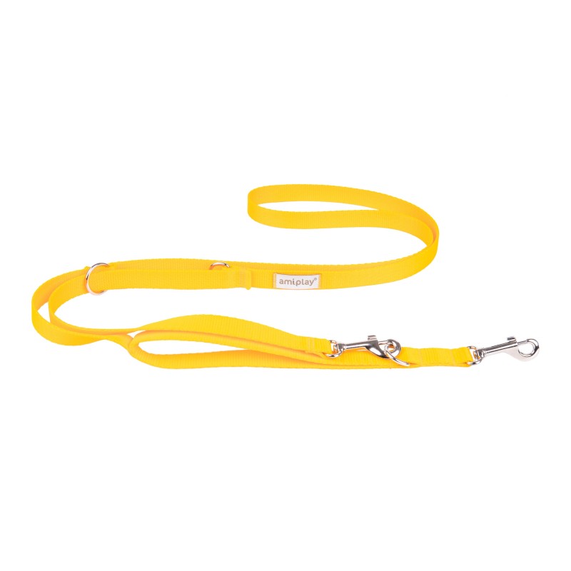 AMIPLAY Smycz regulowana 7 in 1 Samba - Żółta M