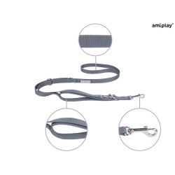 AMIPLAY Smycz regulowana 7 in 1 Samba - Szara XL