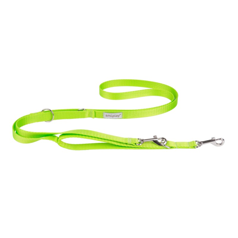 AMIPLAY Smycz regulowana 7 in 1 Samba - Zielona M