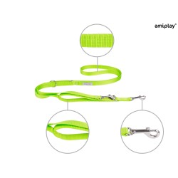 AMIPLAY Smycz regulowana 7 in 1 Samba - Zielona M