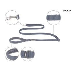AMIPLAY Smycz regulowana Easy Fix Samba - Szara S