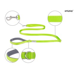 AMIPLAY Smycz regulowana Easy Fix Samba - Zielona L