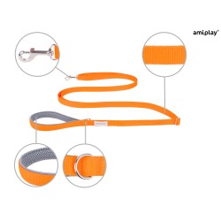 AMIPLAY Smycz regulowana Easy Fix Samba - Pomarańczowa S