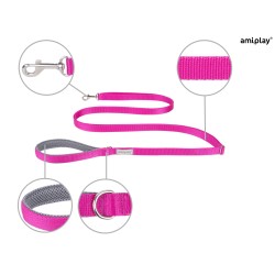 AMIPLAY Smycz regulowana Easy Fix Samba - Różowa M