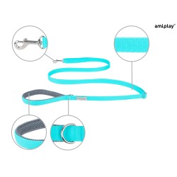 AMIPLAY Smycz regulowana Easy Fix Samba - Turkusowa XL