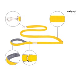 AMIPLAY Smycz regulowana Easy Fix Samba - Żółta M