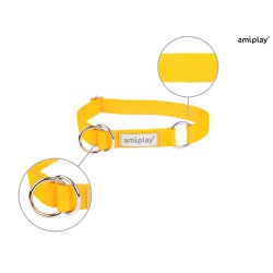 AMIPLAY Obroża półzaciskowa Samba - Żółta L